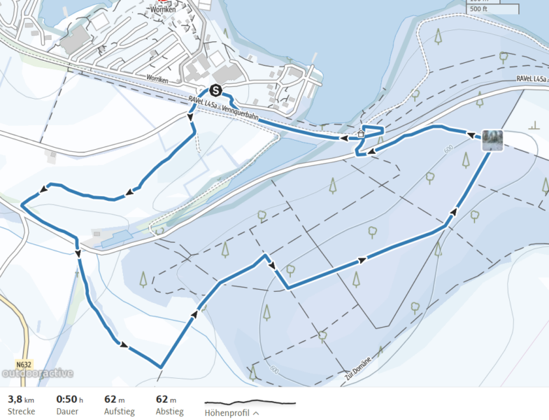 Karte 4 Km-Loipe Worriken