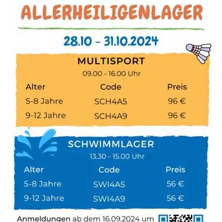 Plakat Allerheiligenlager in Worriken mit dem Programm