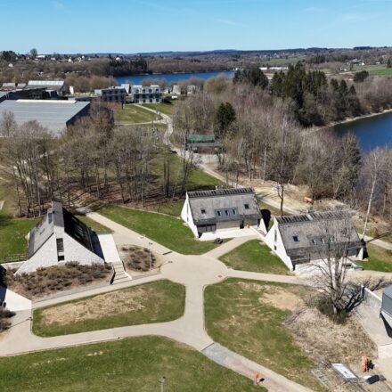 Bungalow Winter Worriken Gruppenunterkunft aus der Luft