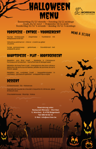 Halloween Menu 2024, erhältlich von 31.10 - 03.11.2024 im Restaurant Mercator von Worriken